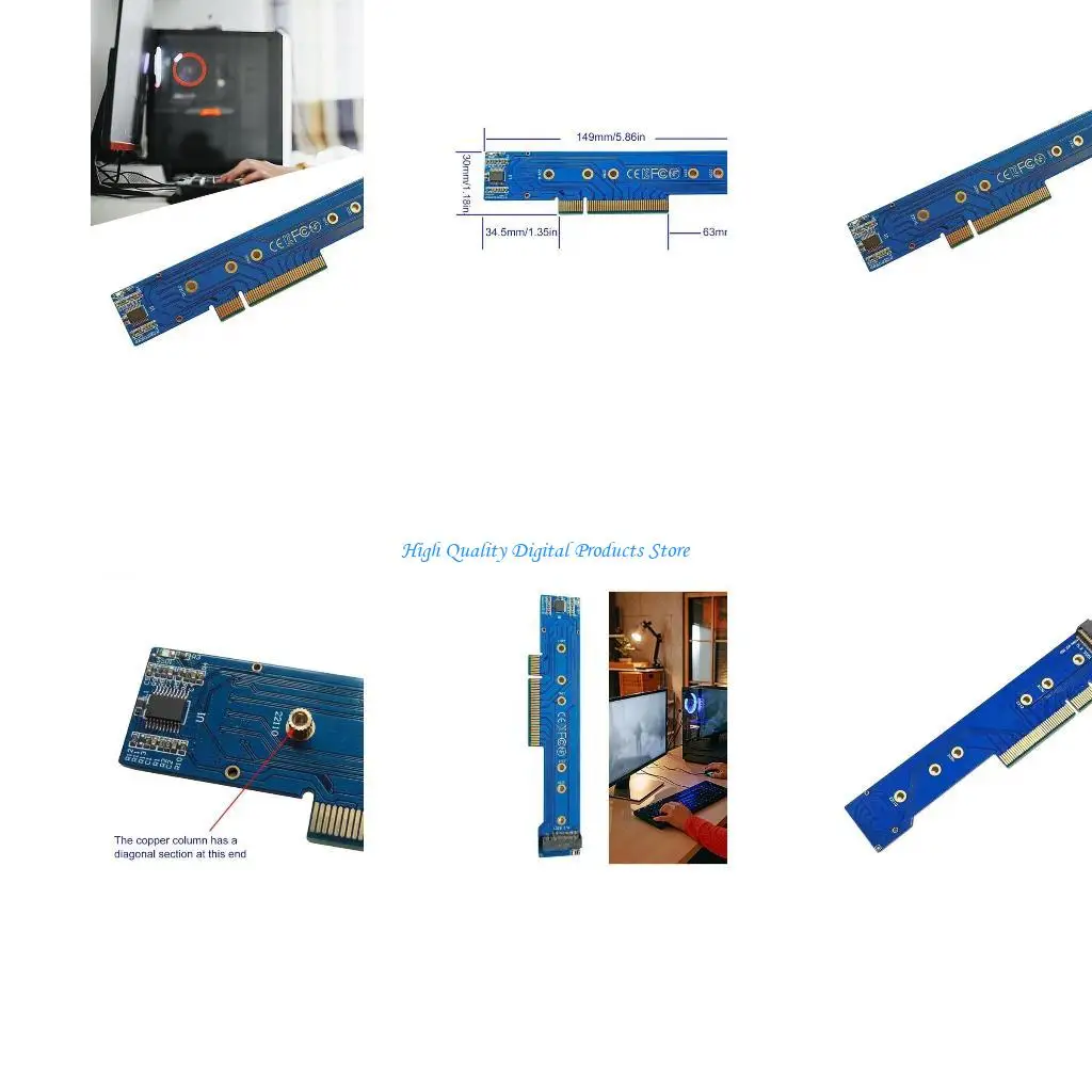 u2je pcie adapter card pcie3.0 4.0x8 لـ 1U chassis to 2 nvme M.2 NGFF SSD Adapter