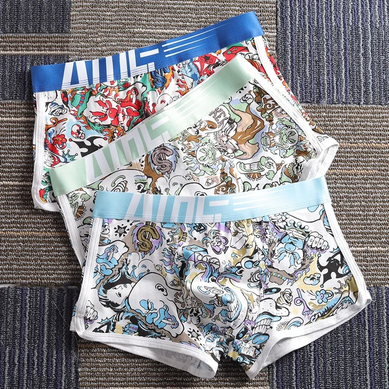 

Men's underwear, men's cotton, sexy, sexy, breathable, thin design, convex flat corner pants, four corner shorts, men's summer s