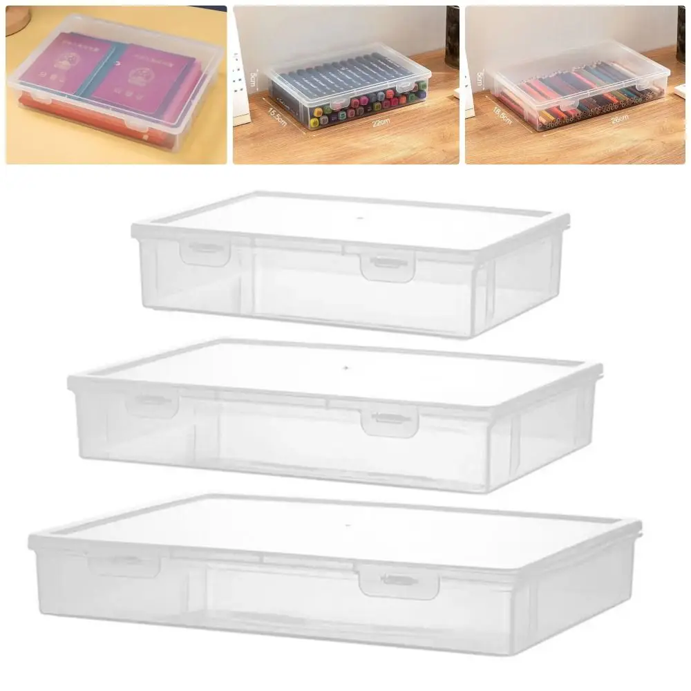 

1Pcs School Home Office Supplies Document Storage Container Plastic Transparent A4 A5 File Organizer Dustproof Large Capacity