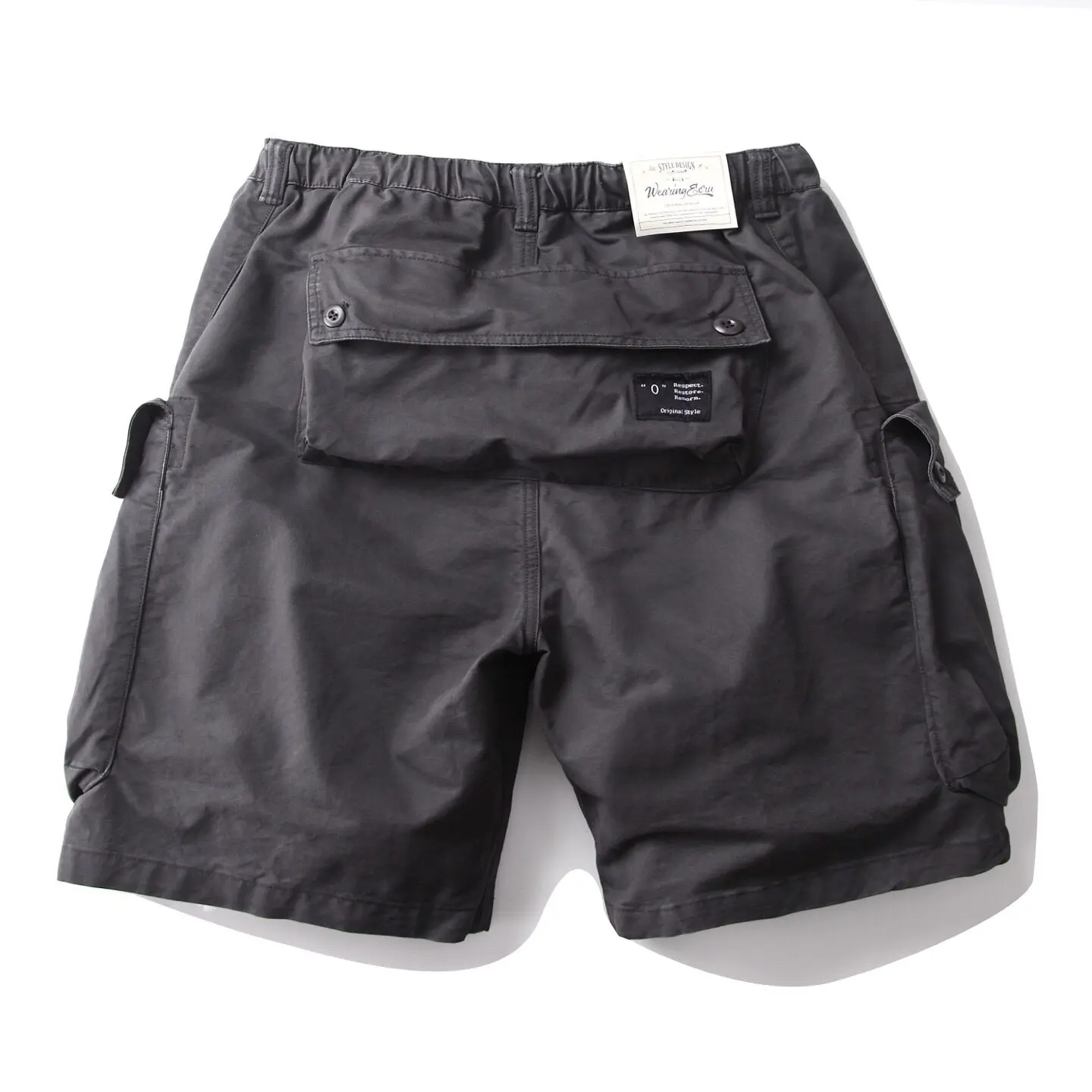 American Vintage Heavyweight Washed and Distressed Multi-pocket Camo Twig Cargo Shorts Summer Loose Straight-leg Casual Shorts