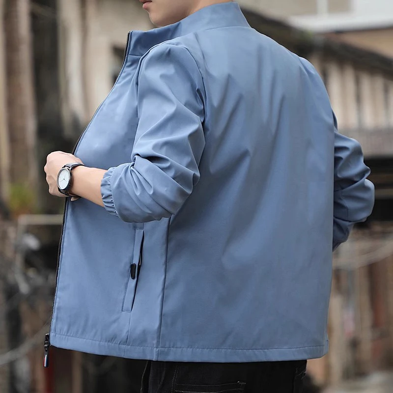 فضفاضة تناسب الوقوف طوق الرجال Jaet ربيع الخريف ملابس غير رسمية Adstrative Sle ملابس خارجية البوليستر طويل Sve سستة ديسمبر... #3