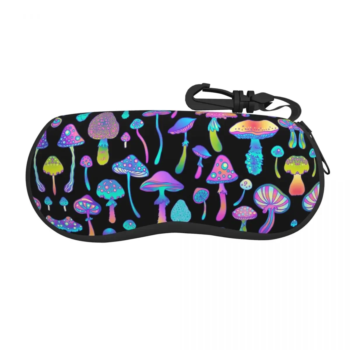 Psychedelic Magic Mushroom Trippy Hippie Sunglasses Case Neoprene Zipper Shell Eyeglass Case Custom Protective Box For Glasses