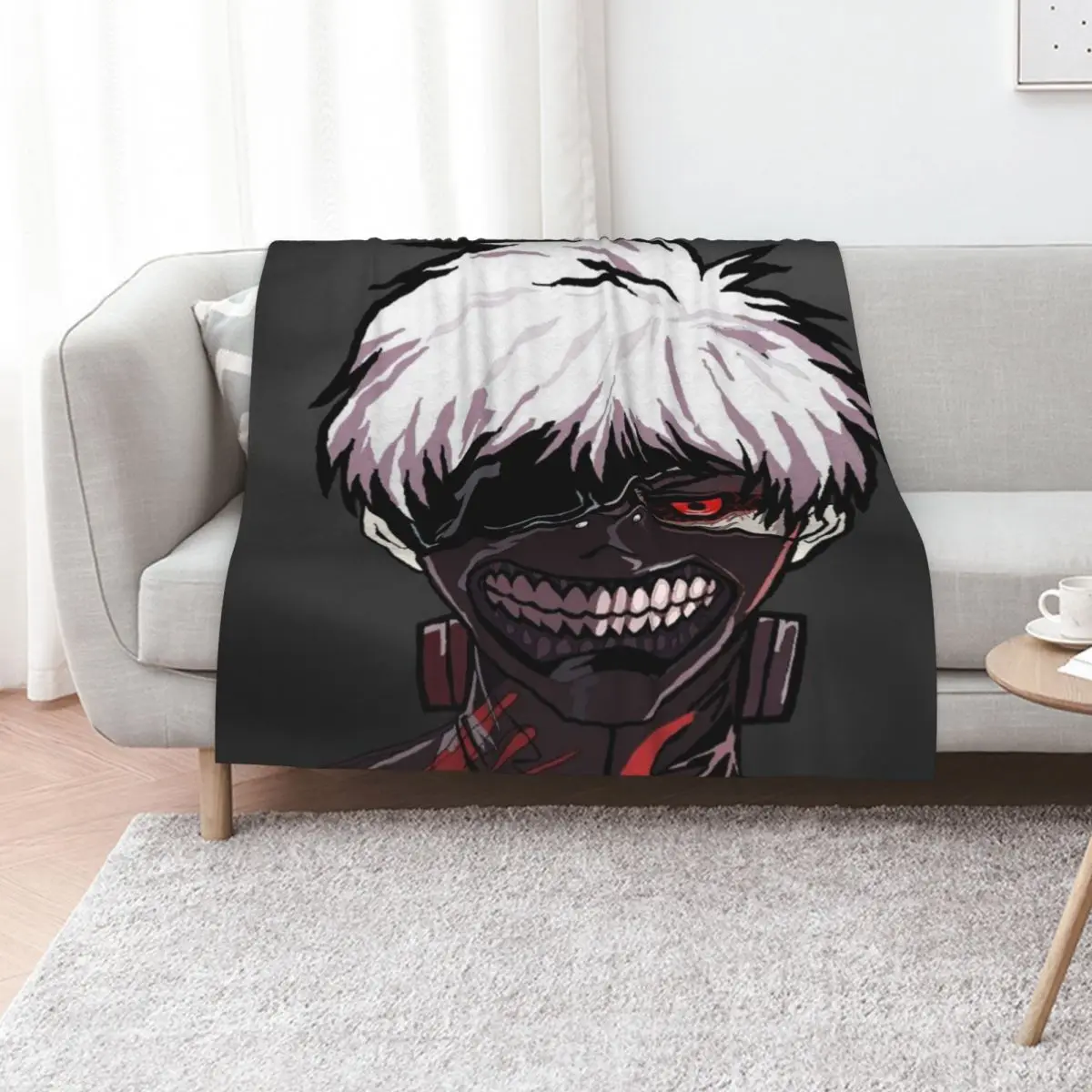 

Ken Kaneki Digital Throw Blanket For Sofa Thin Blankets Sofas Of Decoration for babies Tourist Blankets