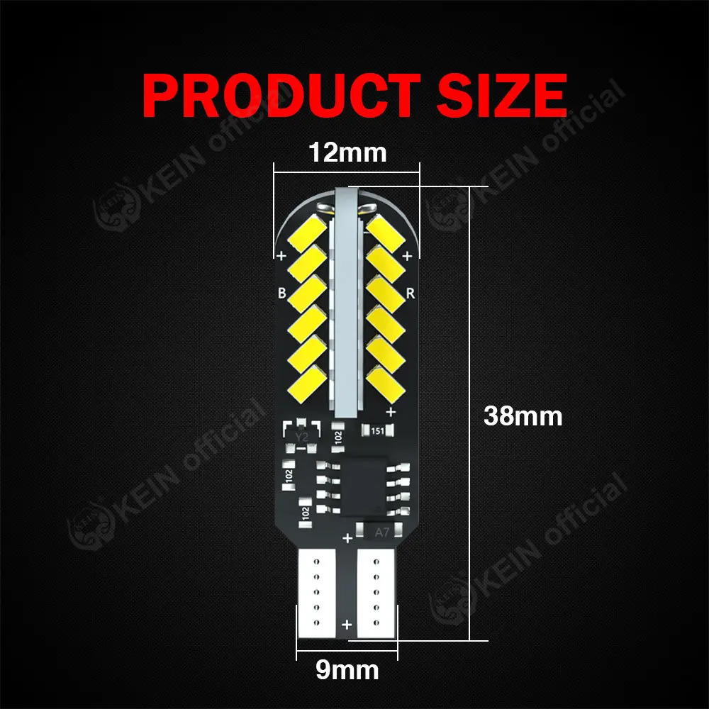 KEIN T10 LED Running Horse Flash Strobe W5W 194 168 501 Car Parking Wedge Clearance Tail Lights White Red Colorful 48SMD 3014