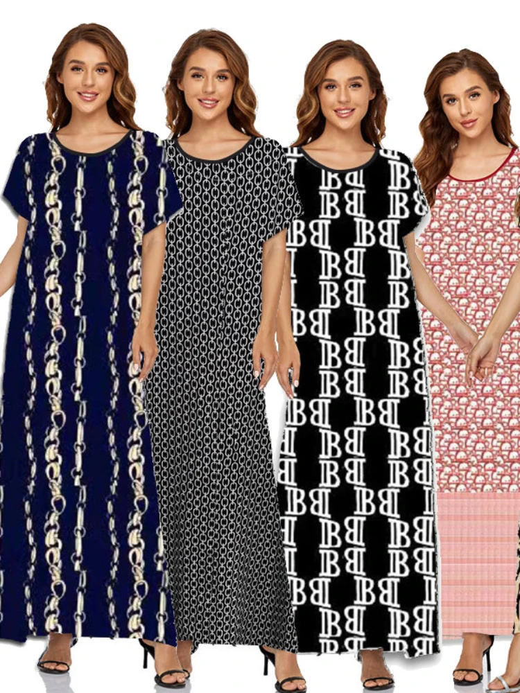 

Eid Muslim Women Abaya Dress Dubai Print Dresses Mubarak Turkey Islamic Clothing Caftan Marocain Kaftan Vestido Musulmane Femme