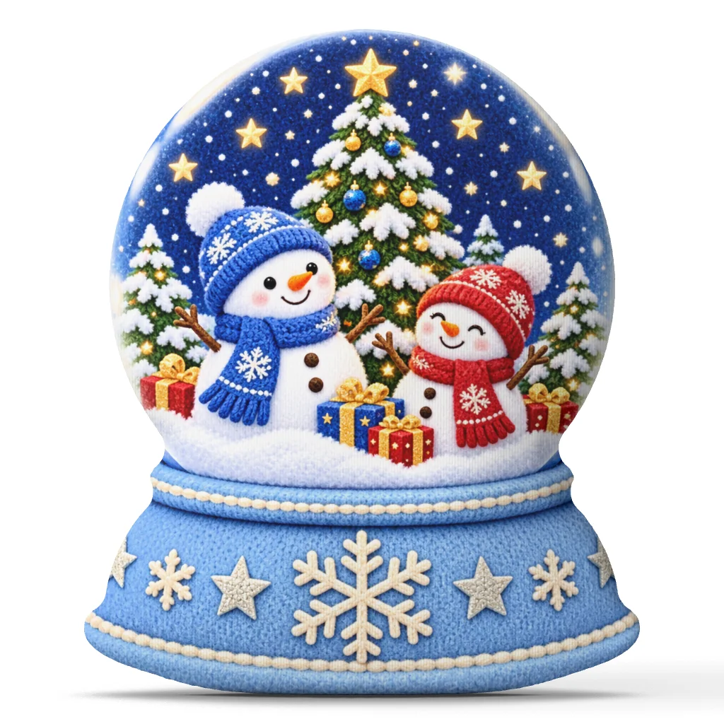 Christmas Snow Globe Snowmen Plush Pillow Winter Holiday Shaped Stuffed Cushion Decorative Throw Pillow Sofa Home Decor Gift
