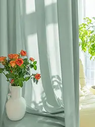 Modern simple small fresh living room bedroom gauze curtain 1PC