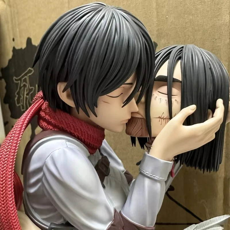 Ataque em titã figuras mikasa · ackerman figura eren estatueta de ação eren jaeger modelos pvc gk estátua boneca colecionável brinquedos presente