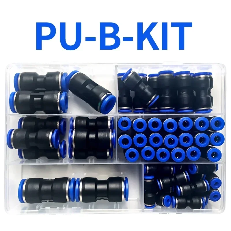 Boxed Pneumatic Fitting Straight Push Plastic Connector 4/6/8/10/12mm Trachea Connector PU Air Hose Tube PU4 PU6 PU8 PU10 PU12