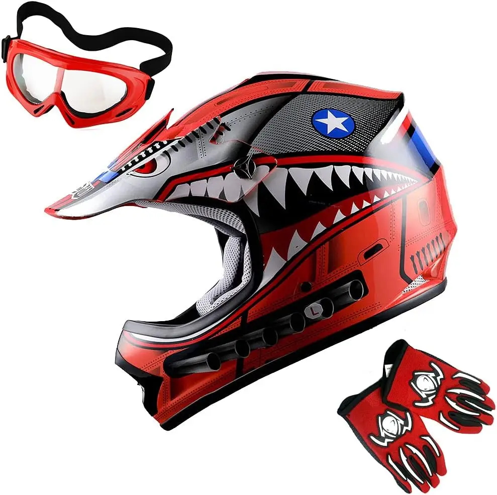 Youth Kids Motocross Helmet BMX MX ATV Dirt Bike Helmet Star Shark: HBOY