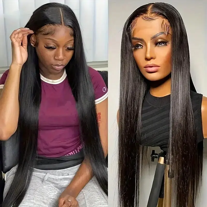 Rosabeauty 40 Inch 13x6 Straight Lace Front Wig Human Hair 13X4 Frontal 5X5 Glueless Ready to Wear Wigs 250% For Women