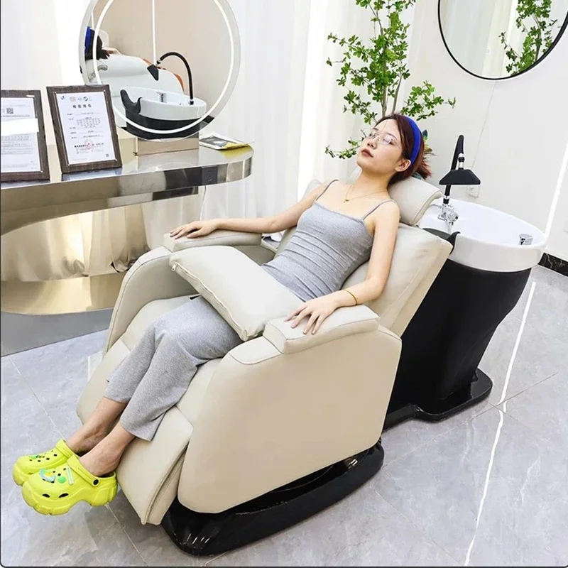 Electric Lifting Rotating Massage Shampoo Chair Professional Hairdressing Washing Water Basin Chairs Cama Abatible Hair Spa