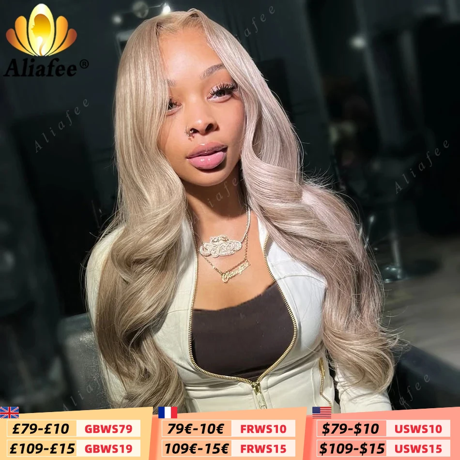 Ash Blonde Wigs Human Hair 13x6 Hd Body Wave Pre Plucked Wigs Brazilian 100% Human Hair 12A Wigs for Women 5x5 Lace Closure Wigs