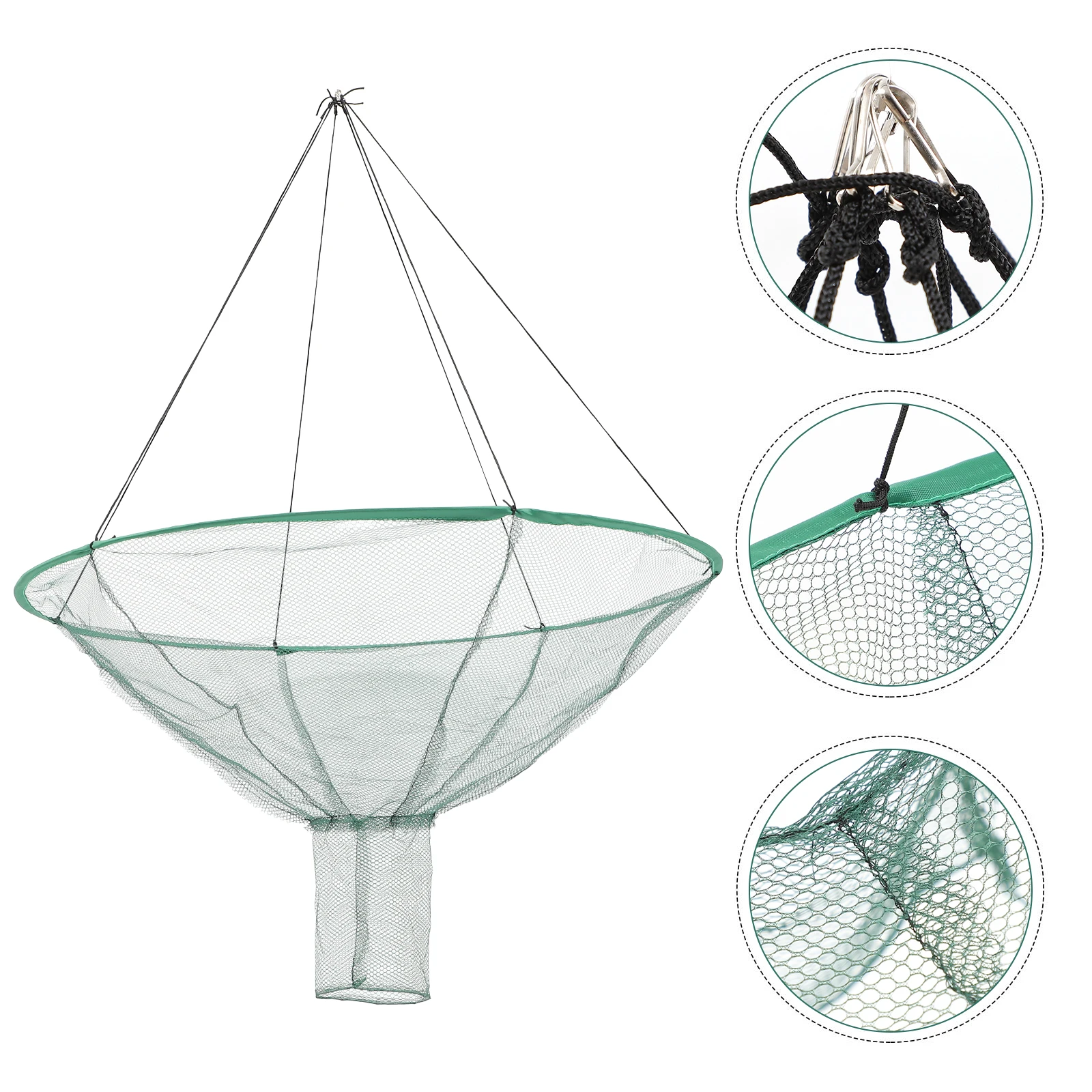 

1pc Foldable Shrimp Crab Fishing Net Trap Portable Hand Bait Catcher Tool Lightweight Fish Basket Crayfish Trap Mesh