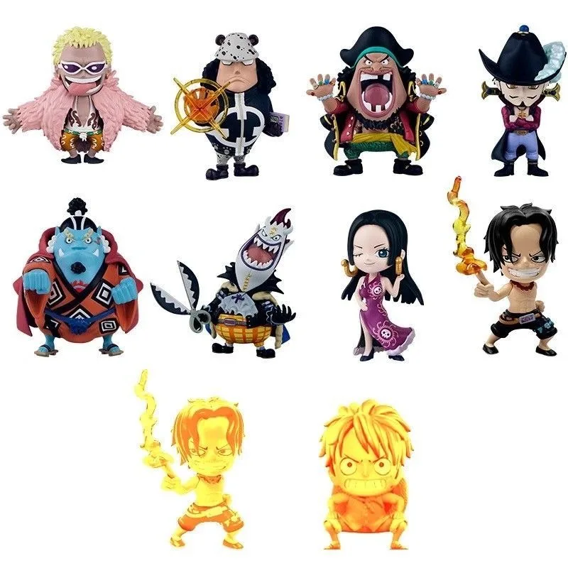 Anime One Piece Luffy Ace Top War Part 2 King's Shichibukai Seal Series Blind Box Figure Model Desktop Ornament Children's Toy