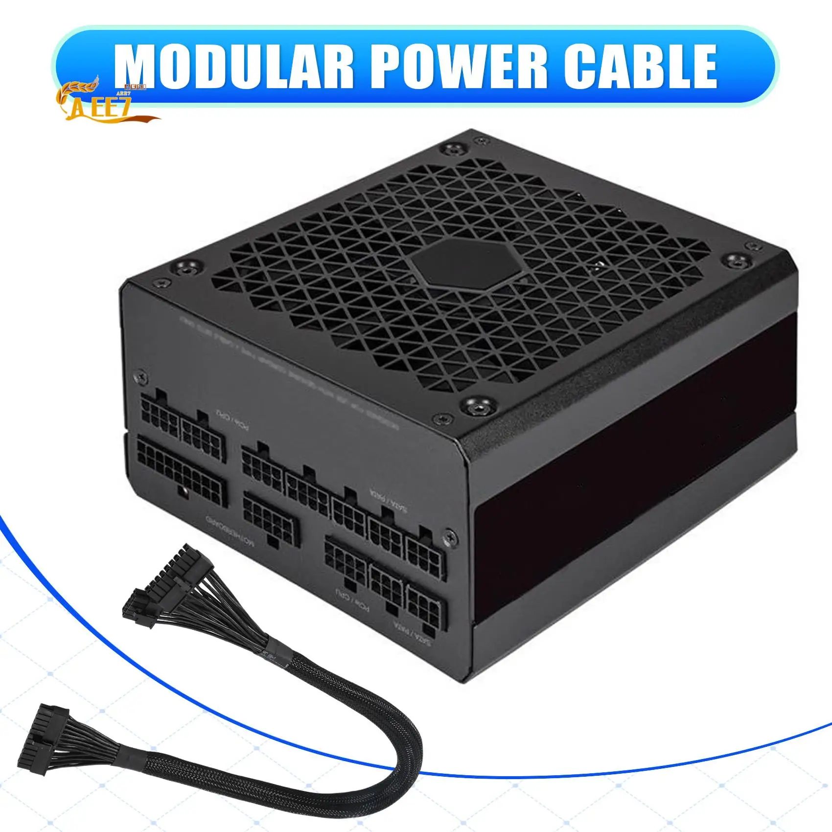 AEE7-10+18-Pin To 24-Pin Modular Power Cable For Corsair RM550X RM650X RM750X RM850X RM850X RM1000X