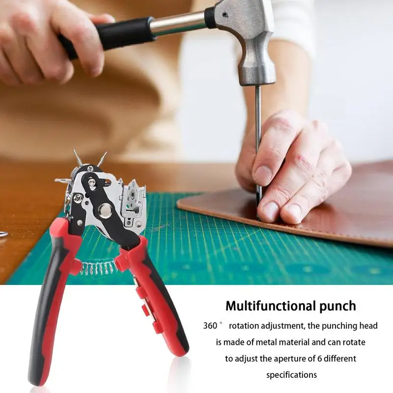 حزام ثقب الناخس متعدد ثقب الأحجام صانع لإصلاح الجلود DIY بها بنفسك المشاريع الحرفية ثقب الناخس للأحذية السروج أشرطة ساعات النسيج