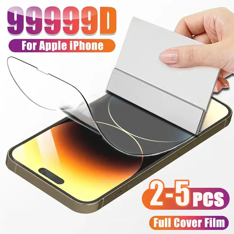 50000D Full Cover Hydrogel Film For iPhone 15 14 11 12 13 Pro Max 7 8 14 Plus Screen Protector For iPhone 13 12 Mini X XR XS MAX