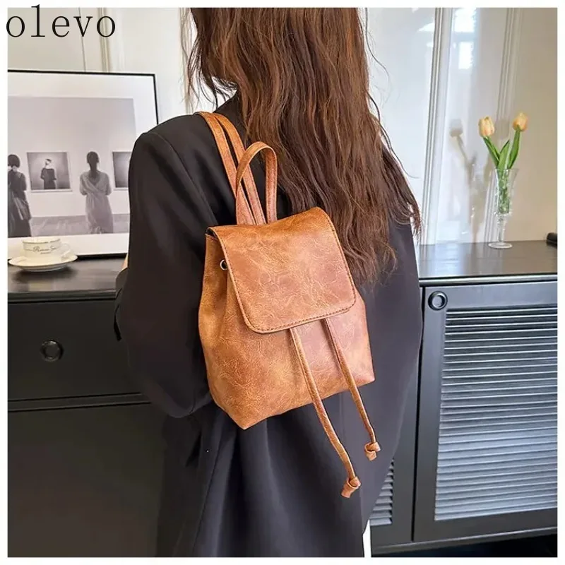 

Новый художественный коричневый мини-рюкзак на шнурке, женская универсальная сумка через плечо на одно плечо в стиле ретро