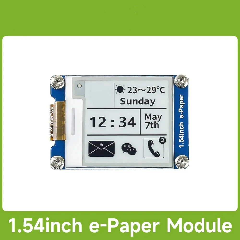 1.54inch E-Ink display black/white e-paper 200x200 resolution SPI interface, for Raspberry Pi/ESP32/Arduino