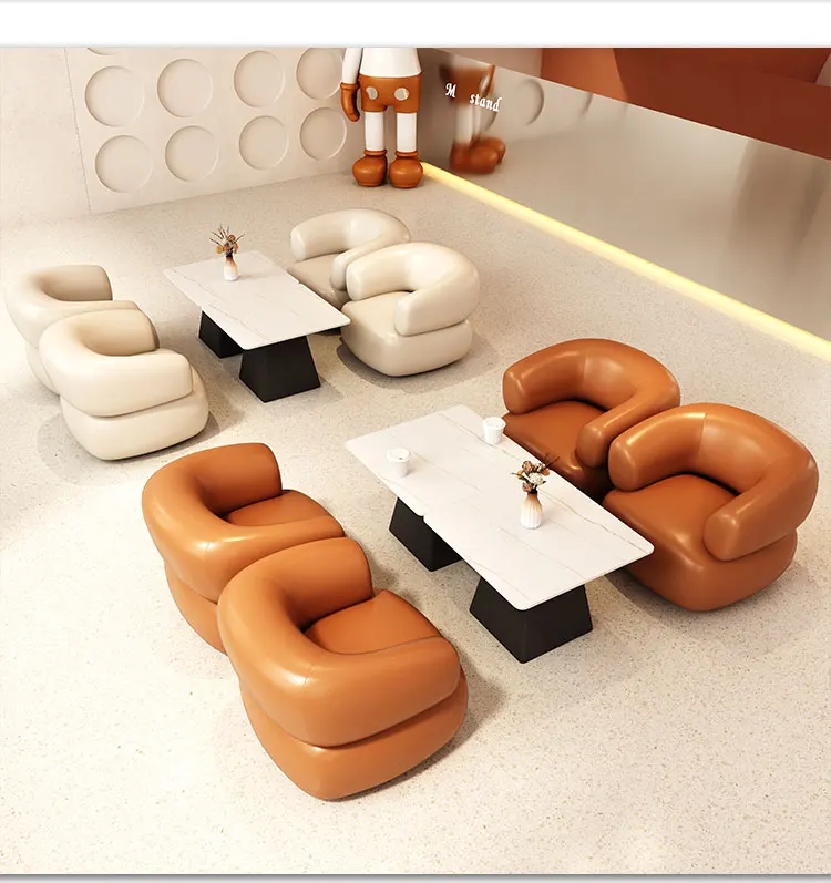 Simple Sofa Combination Dessert Bakery Sales Department Negotiation Reception Area Leisure Tables and Chairs