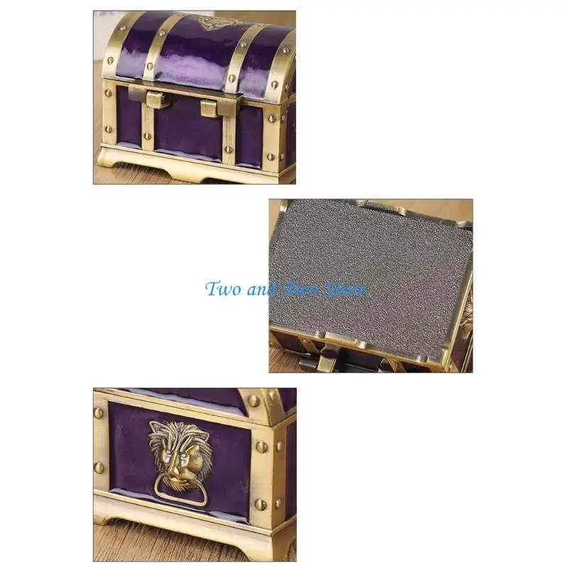 HX6F Exquisite Zinc Alloy Crafted Jewelry Display Case Creative Jewelry Organizers Delicate Jewelry Chest For Gift Giving