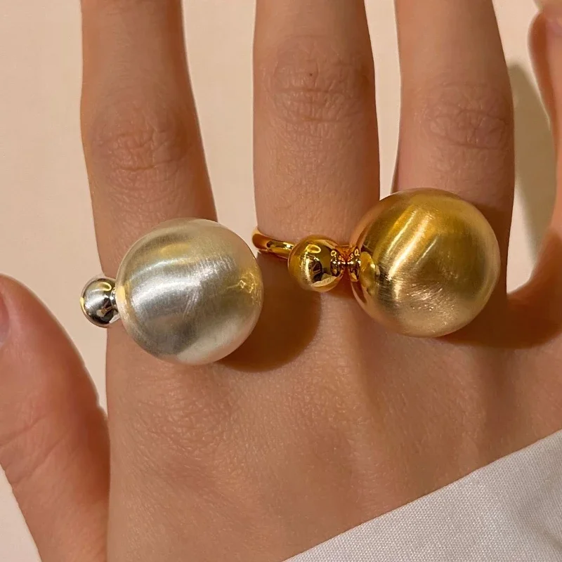 Bilandi Modern Jewelry Popular Design Metal Ball Rings For Girl Women Party Gifts Fashion Accessories Hot Selling 2024 New