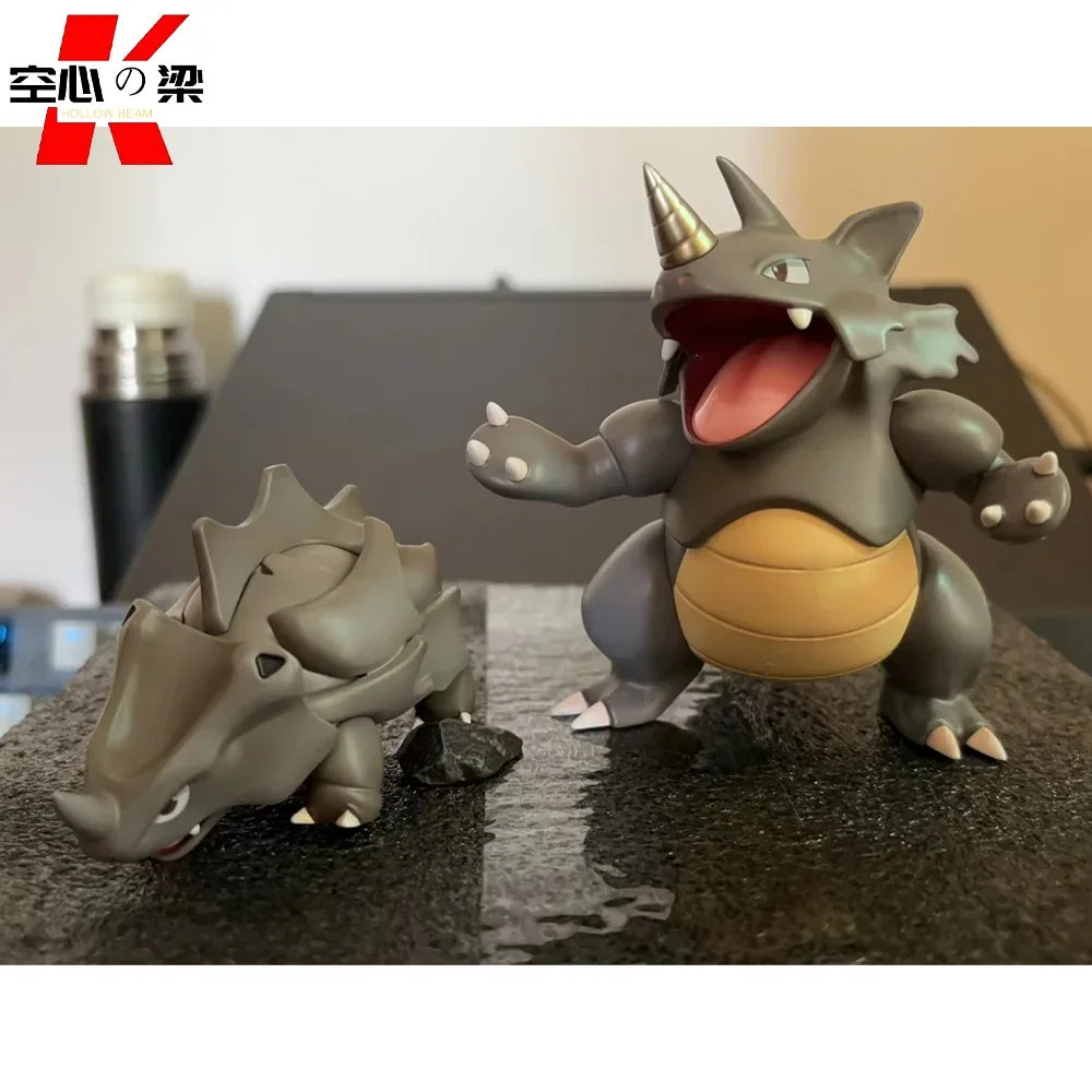 [1/20 Scale World] Rhyhorn & Rhydon One-horned Rhinoceros & Armored Tyrannosaurus Toy Figure Decoration