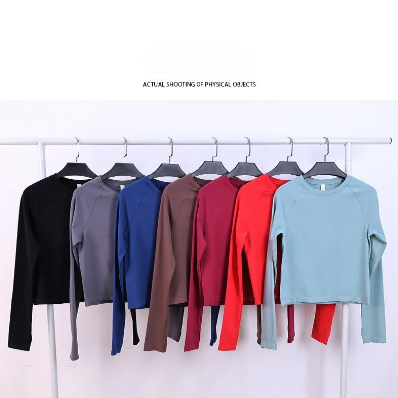 

Defy Long Sleeve Top Push Up Sports Top Female Sexy Training Yoga Long Sleeve Women's Gym Fitness Shirts Yoga Running T-Shirts