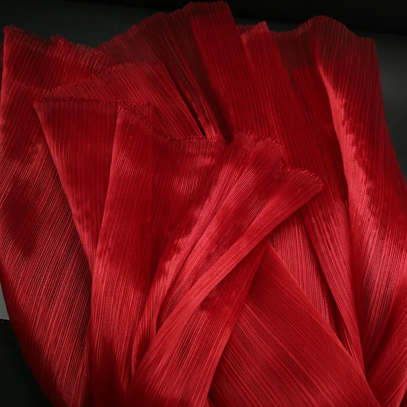 Accordion Pleated Stiff Mesh Fabric By The Meter Design DIY Shape Handmade Fashion Designer Fabric