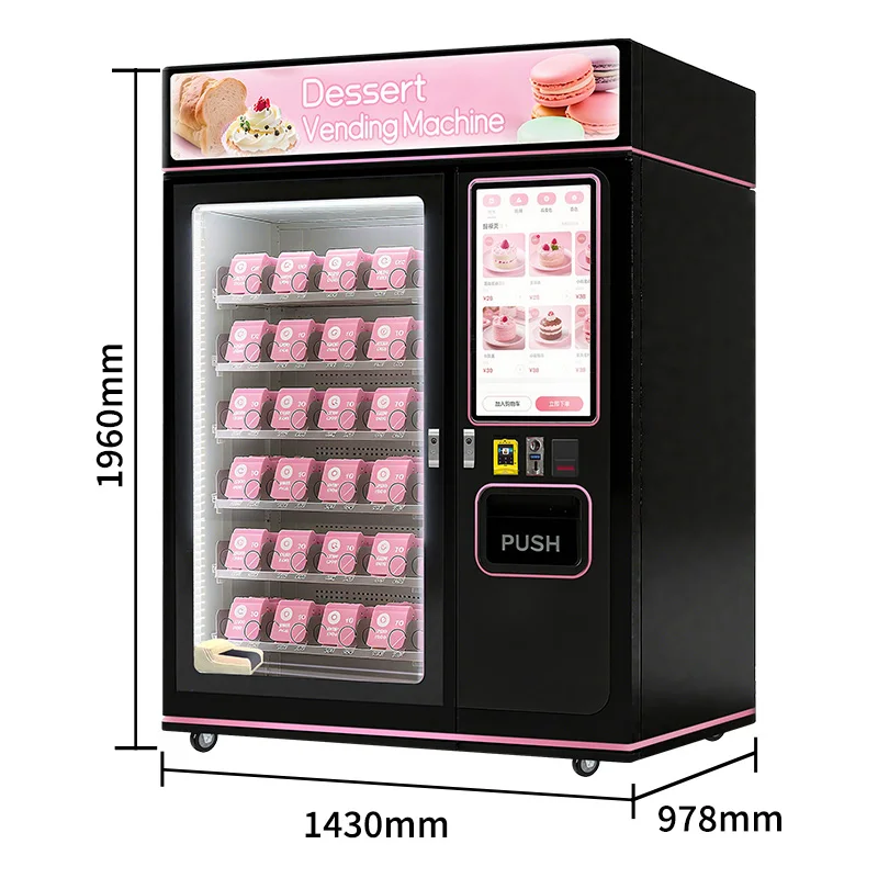 Cake Vending Machine Cupcake Salad Dispenser Bill QR Pay Airport Terminal Shop Customized