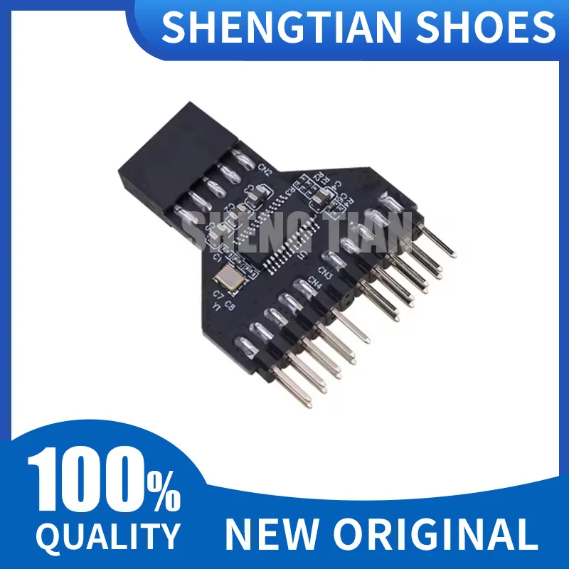NEW USB 2.0 9 Pin Splitter Motherboard USB 9Pin Header 1 to 2 Extension Adapter 9-Pin USB HUB USB2.0 Connectors for RGB Lamp Fan