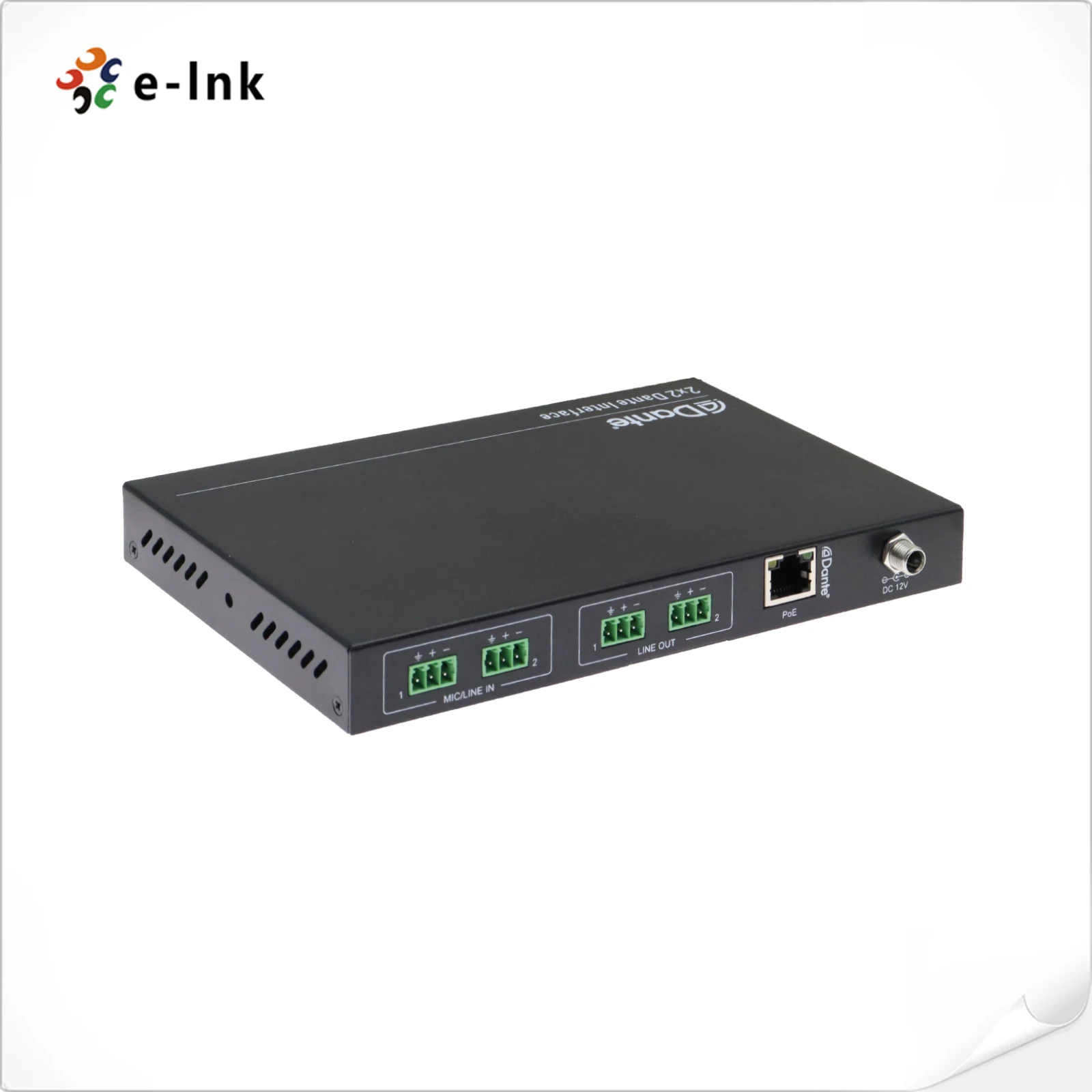 Surface Mount with 2 X 2  AES67 Interface for  Audio Network AV Systems LNK-DAN-B202