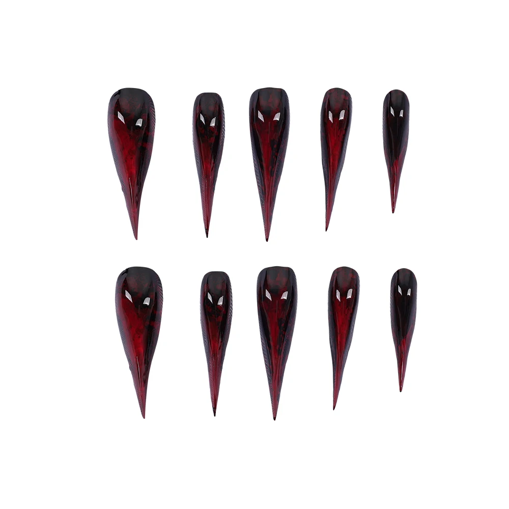 Obsession Nikki Art Nails Women Handmade Press on False Nails Wearable Nail Art Tips Halloween Cosplay Costume Accessories - view 3