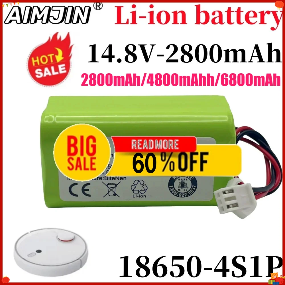 🌈🌈2026 14.8V 2.8Ah/4.8/6.8Ah Vacuum Cleaner Robot Battery INR18650 M26-4S1P, Mamibot EXVAC660, DEXP MMB-300, Gutrend Fusion 15