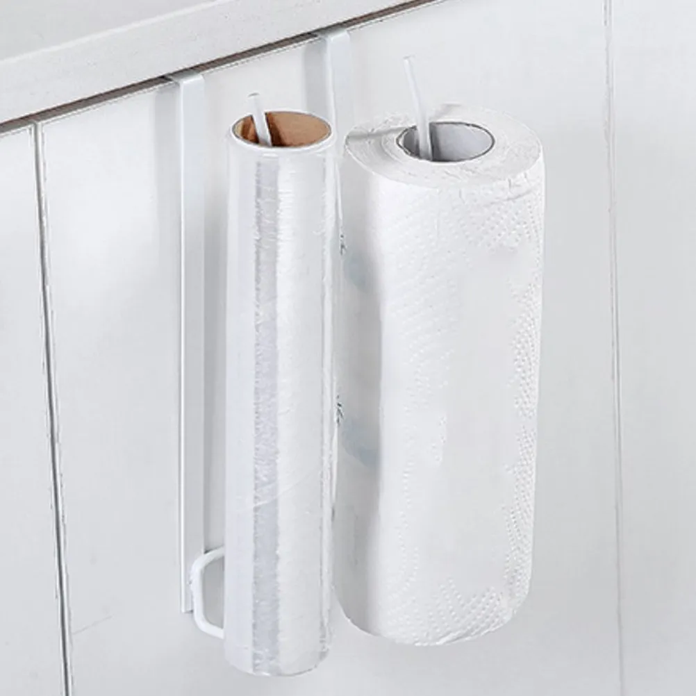 

Punch-Free Over-The-Door Under-The-Shelf Roll Paper Towel Holder Kitchen Tissue Rack Modern Metal Paper Organizer for Bathroom