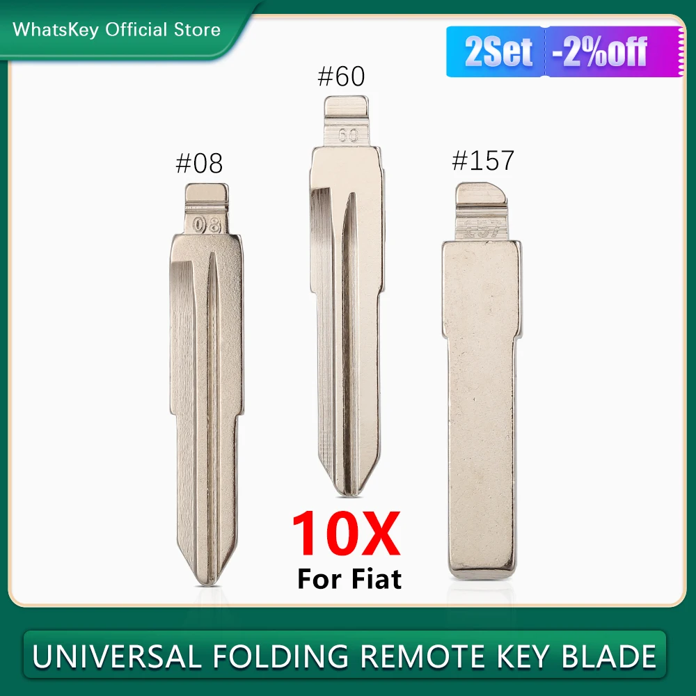 10Pcs GT15 SIP22 Remote Key Blank KD VVDI XHORSE Uncut Flip Blade #08 60 157 For Fiat 500 Punto Ducato Stilo Panda Idea Alfa