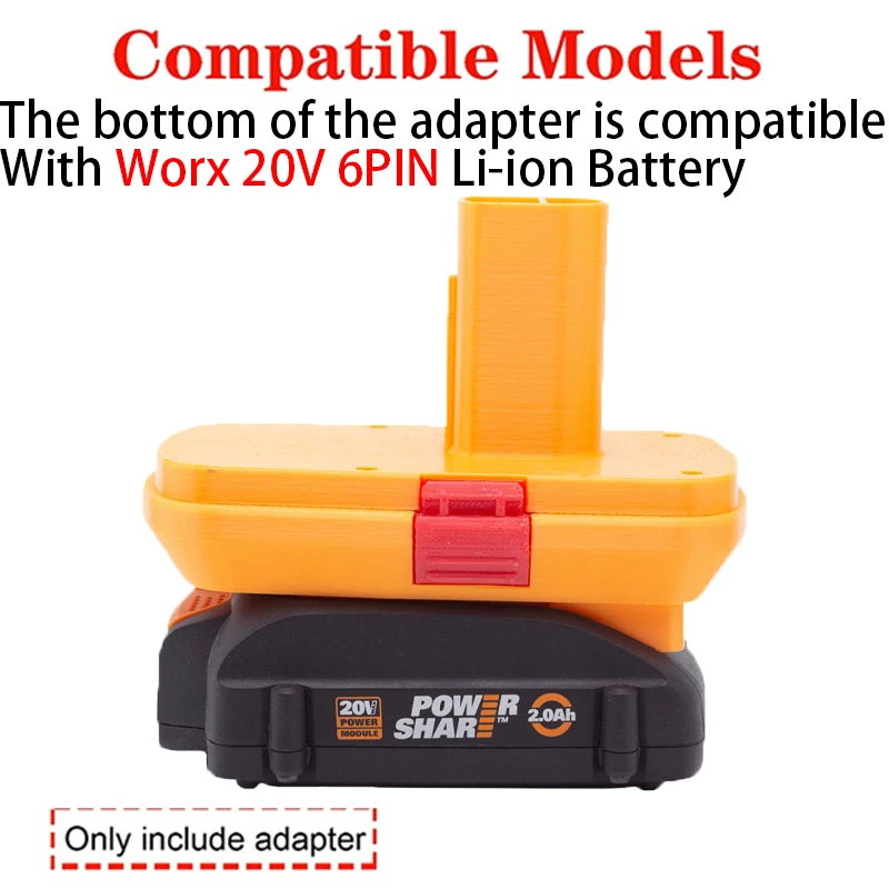 Adaptador de bateria para ferramentas Worx, 4PIN Li-ion para Artesão, Compatível com a série Worx 18V Li-ion, Ni-cd 19,2 V