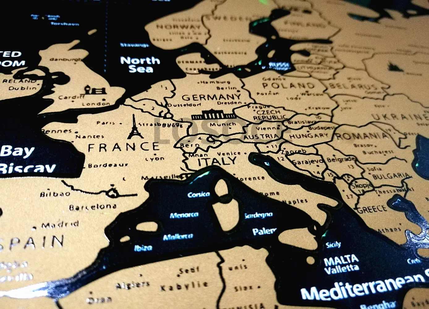 خرائط خدش مذهلة الأكثر مبيعًا - هدايا للمسافرين، خرائط سفر بصرية ذات طبقة ذهبية فاخرة، خرائط خدش للخدش