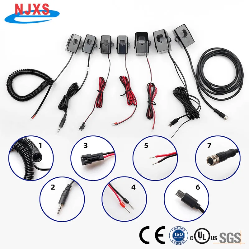 NJXSE OPCT16AL Clamp CT 1000/1 2000/1 3000/1 CT AC 5A 10A 30A 50A 100A 150A / 50mA 1V 3.5mm Jack Split Core Current Transformer