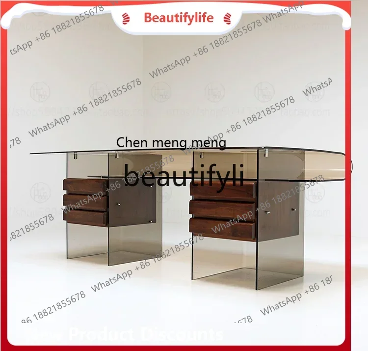 ss8617 Minimalist desk light luxury plexiglass acrylic modern table writing desk