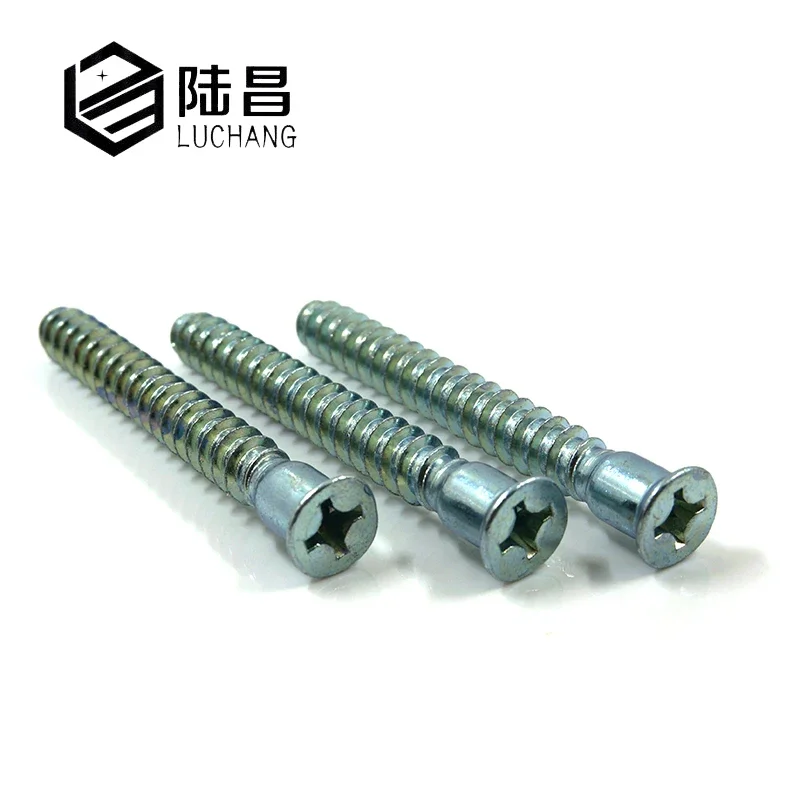 Screws Cross Drive Countersunk Head Furniture Confirmat Screws for Wood DIY Knock Down  Cabinet Hardware Latches Screw 30/50/100