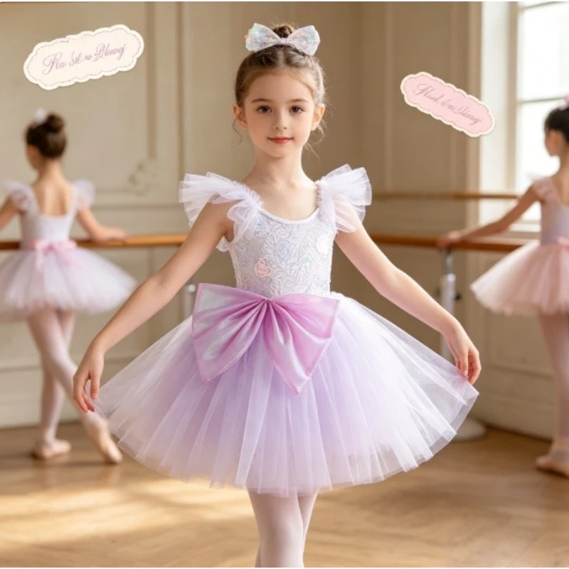 Girls Camisole Ballet Tutu Dress Soft Fluffy Tulle Swan Lake Princess Skirt Stage Performance Ballerina Party Dancewear Outfit - view 2