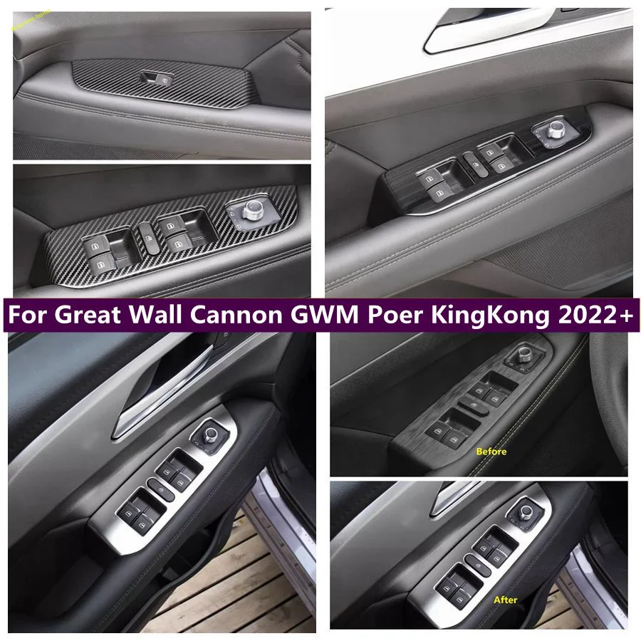 

Window Control Switch Cover Glass Lift Button Trim Decor Frame For Great Wall Cannon GWM Poer KingKong 2022 2023 Car Accessories