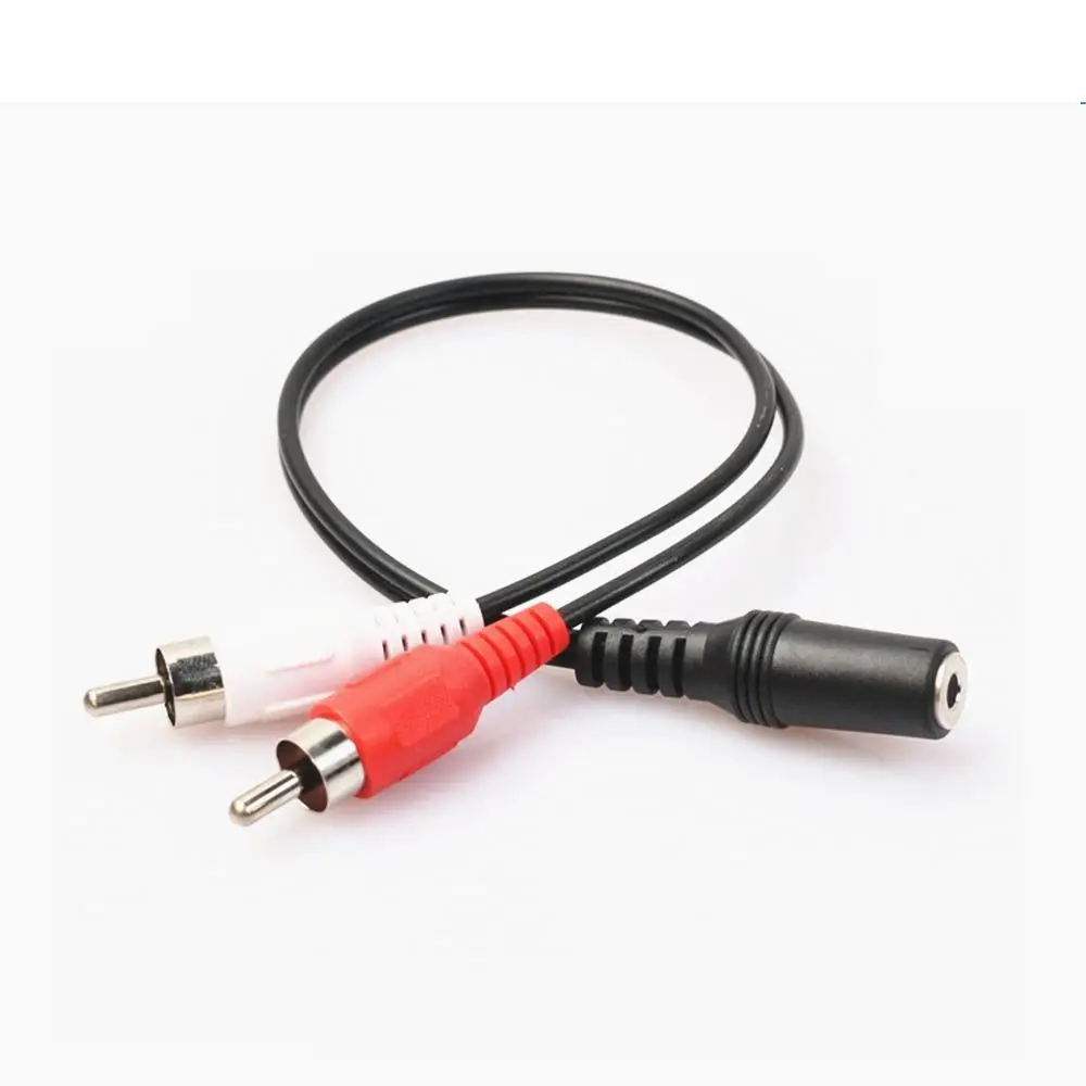 

40cm 3.5mm to RCA Headphone 3.5 RCA Male 2 RCA Adapter Cable Audio Cables Splitter Stereo Audio