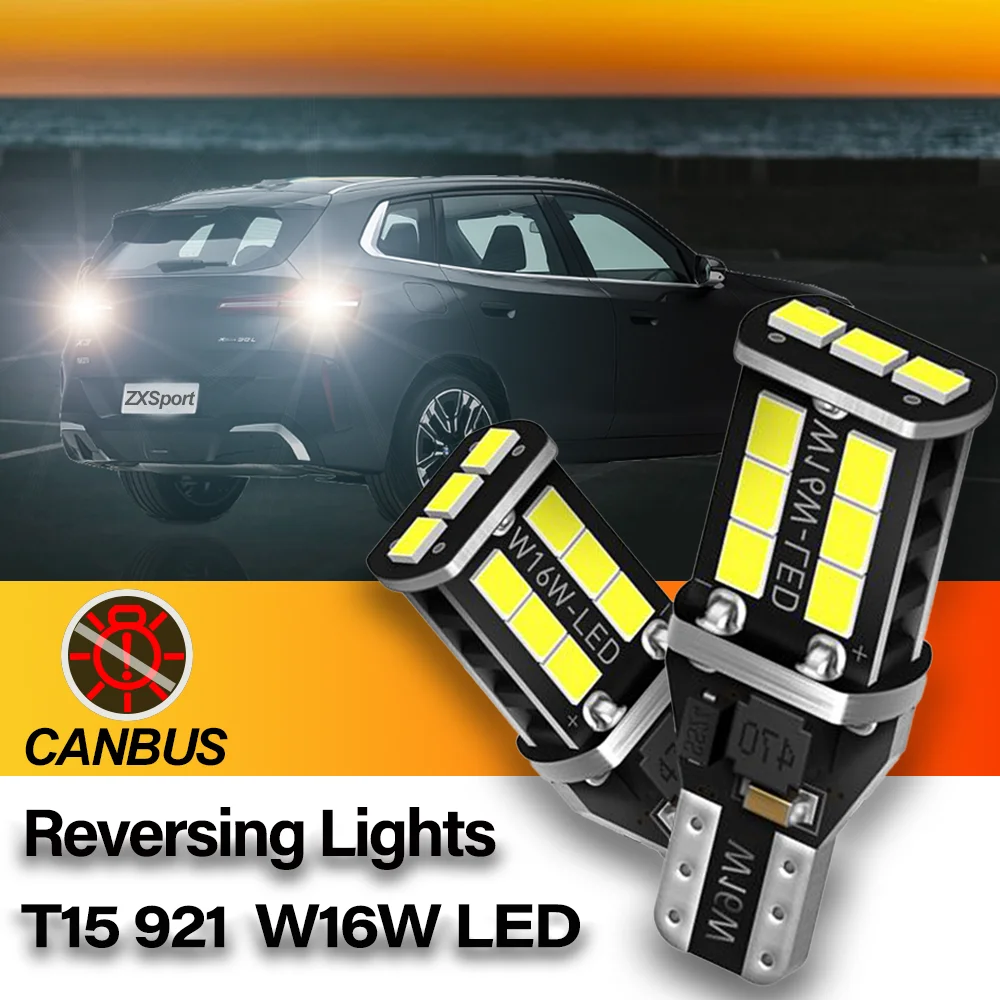 

2X W16W T15 Canbus LED For Mitsubishi ASX Eclipse Cross Galant Lancer Outlander 1 3 Backup Light Bulb Reverse Lamp Error Free