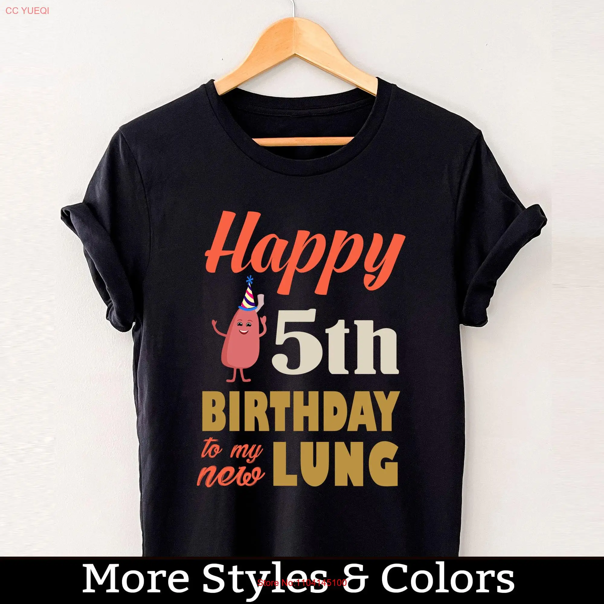 5th Lung Transplant Anniversary T Shirt Surgery Survivor  long or short sleeves