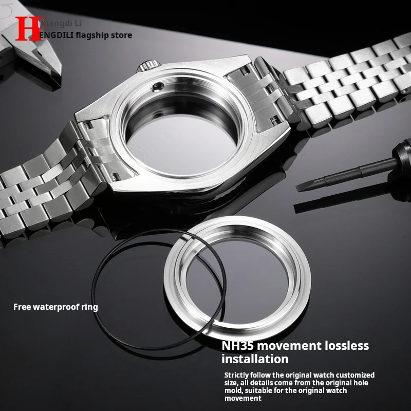 36mm/39mm Watch Case Stainless Steel Bracelet Sapphire Glass For Rolex Datejust Oyster Seiko Mod NH35 NH36 Movement 28.5mm Dial
