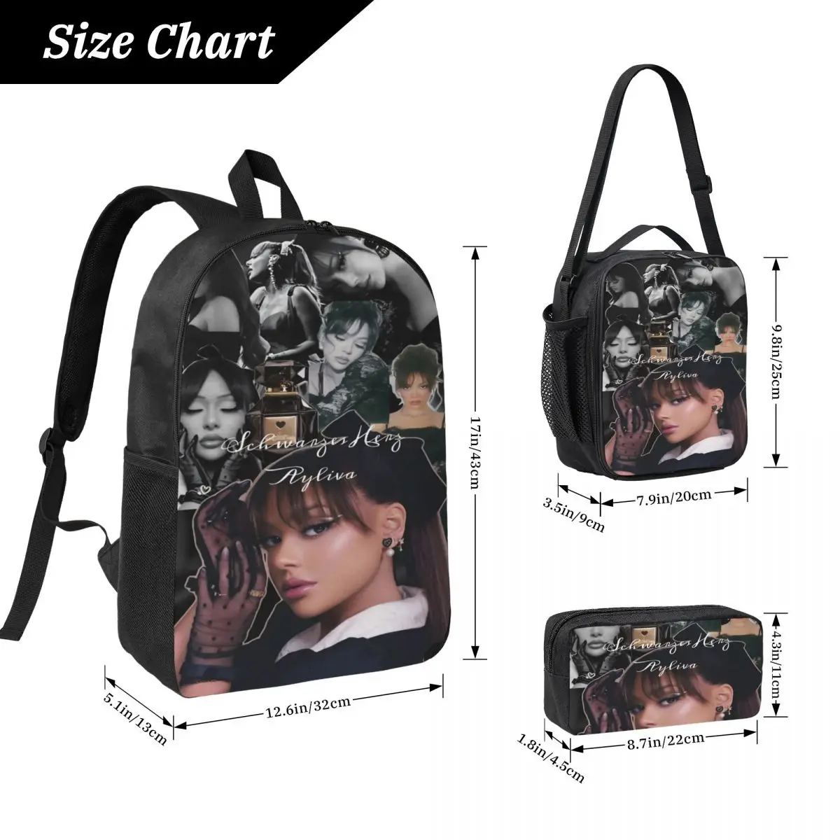 3Pcs Ayliva Singer Tour 2025 Backpack Set for Girls Boys Pencil Boxes Bookbag Sets with Lunch Box For School Students Daypack