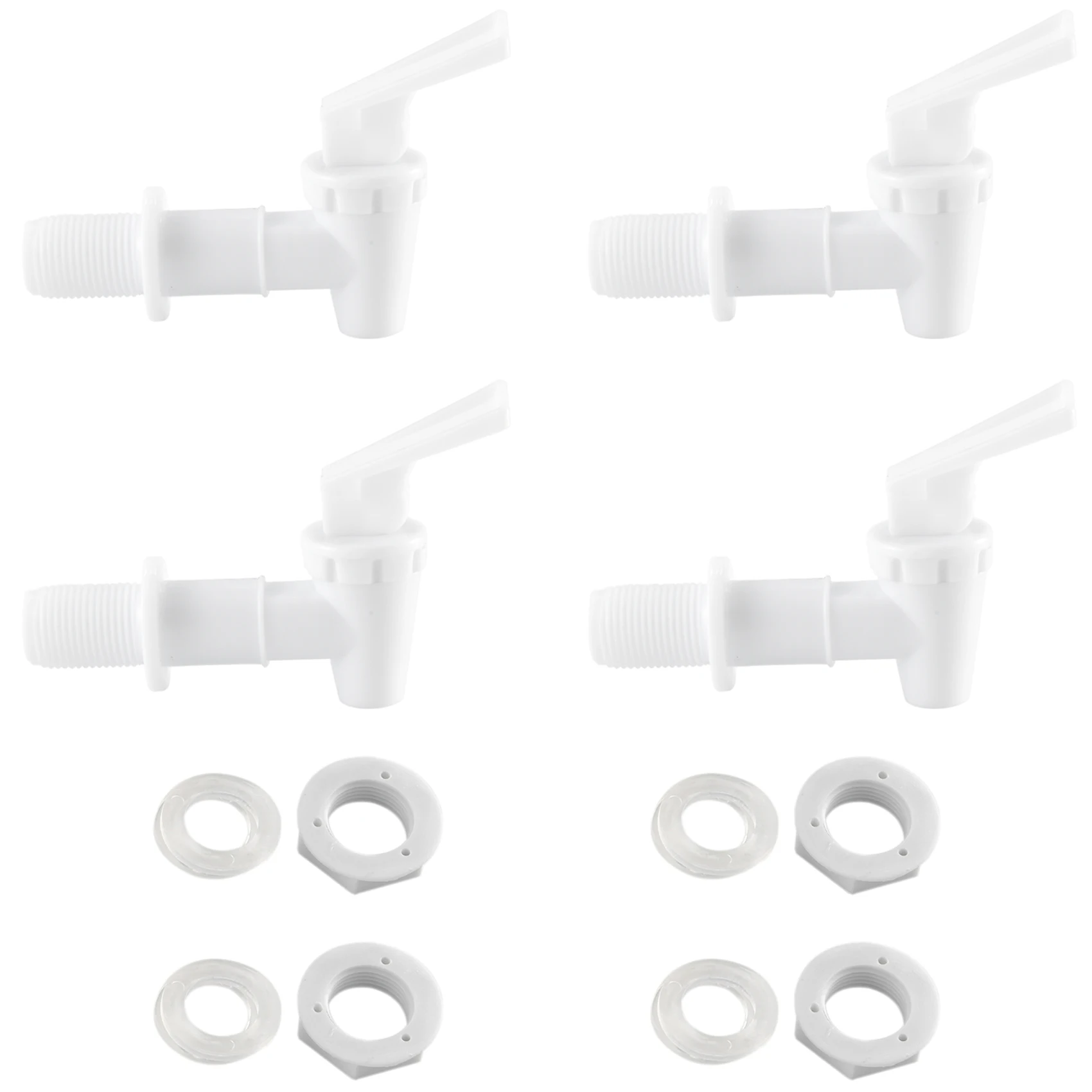 A36T-4 Pieces Replacement Cooler Faucet Water Bottle Jug, Dispenser Tap Set, Reusable Spigot Spout Water Beverage Dispenser